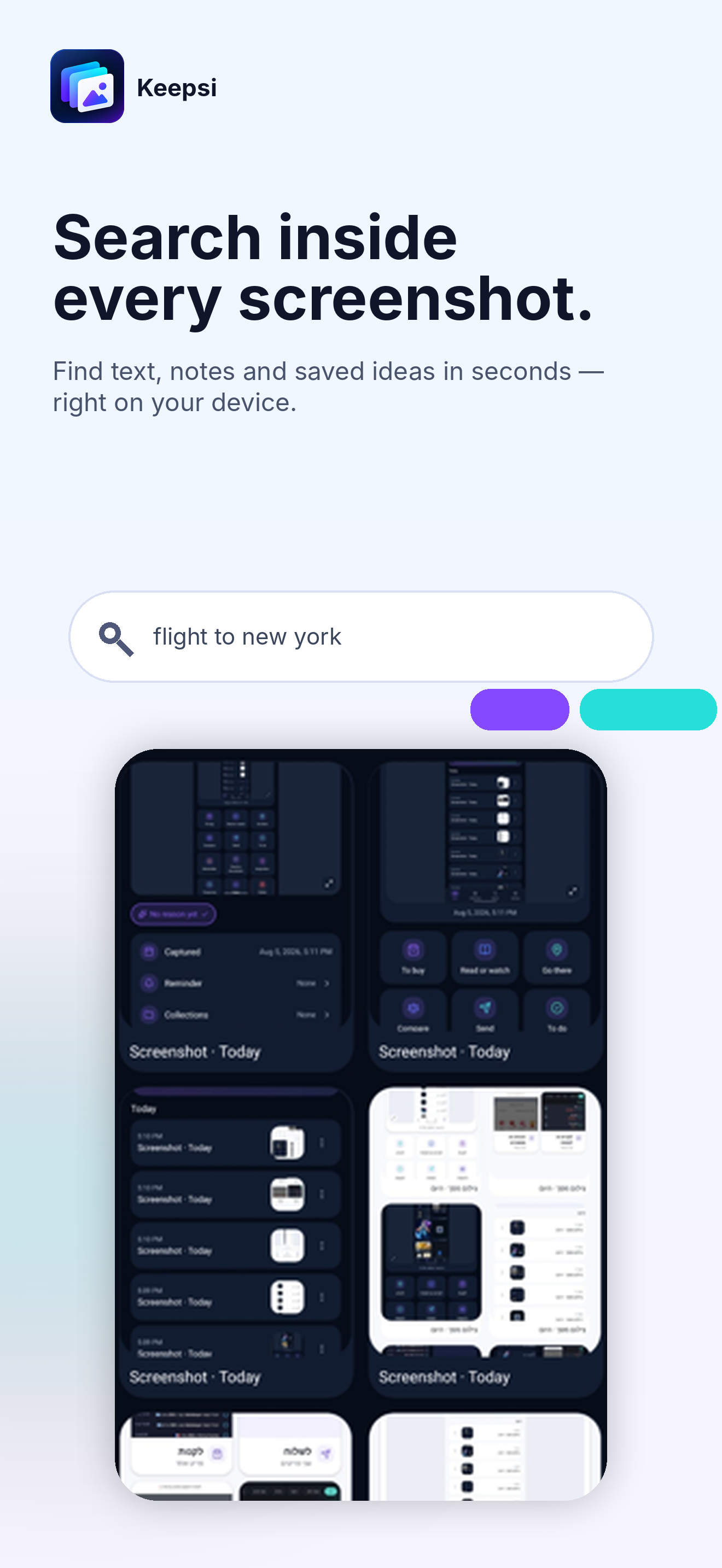 Keepsi — search inside screenshots